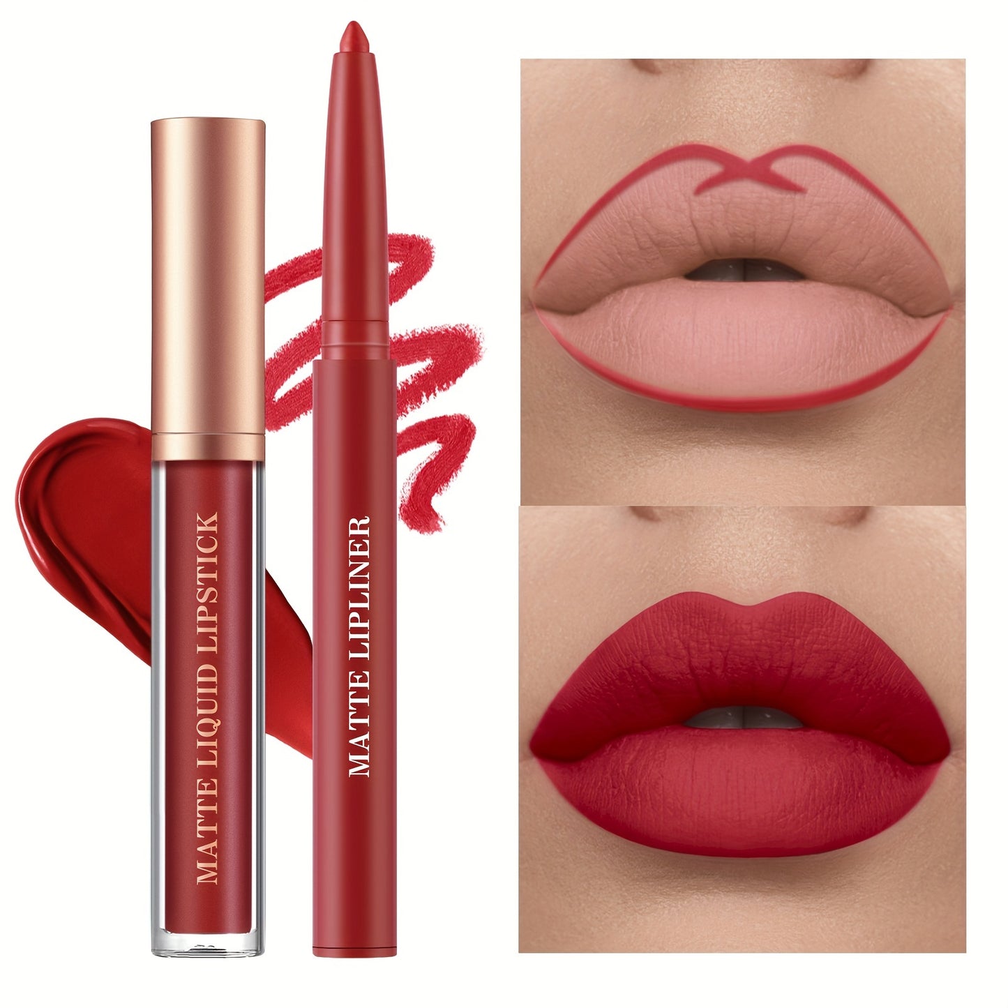 6pcs Matte Liquid Lipstick and Lip Liner Set