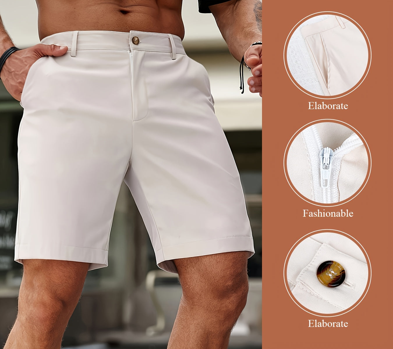 [Solid Color Casual Shorts] Stylish Solid Color Casual Shorts