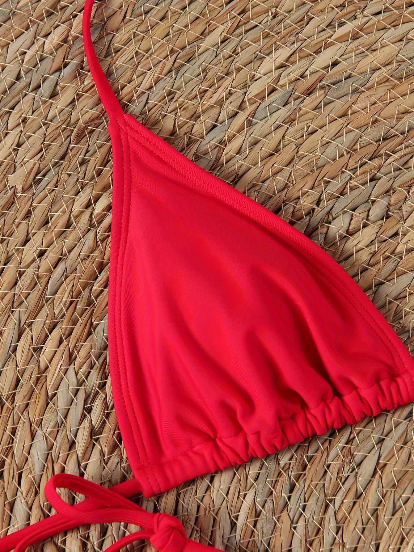 New Solid Color Strap Swimsuit Backless Swimsuit