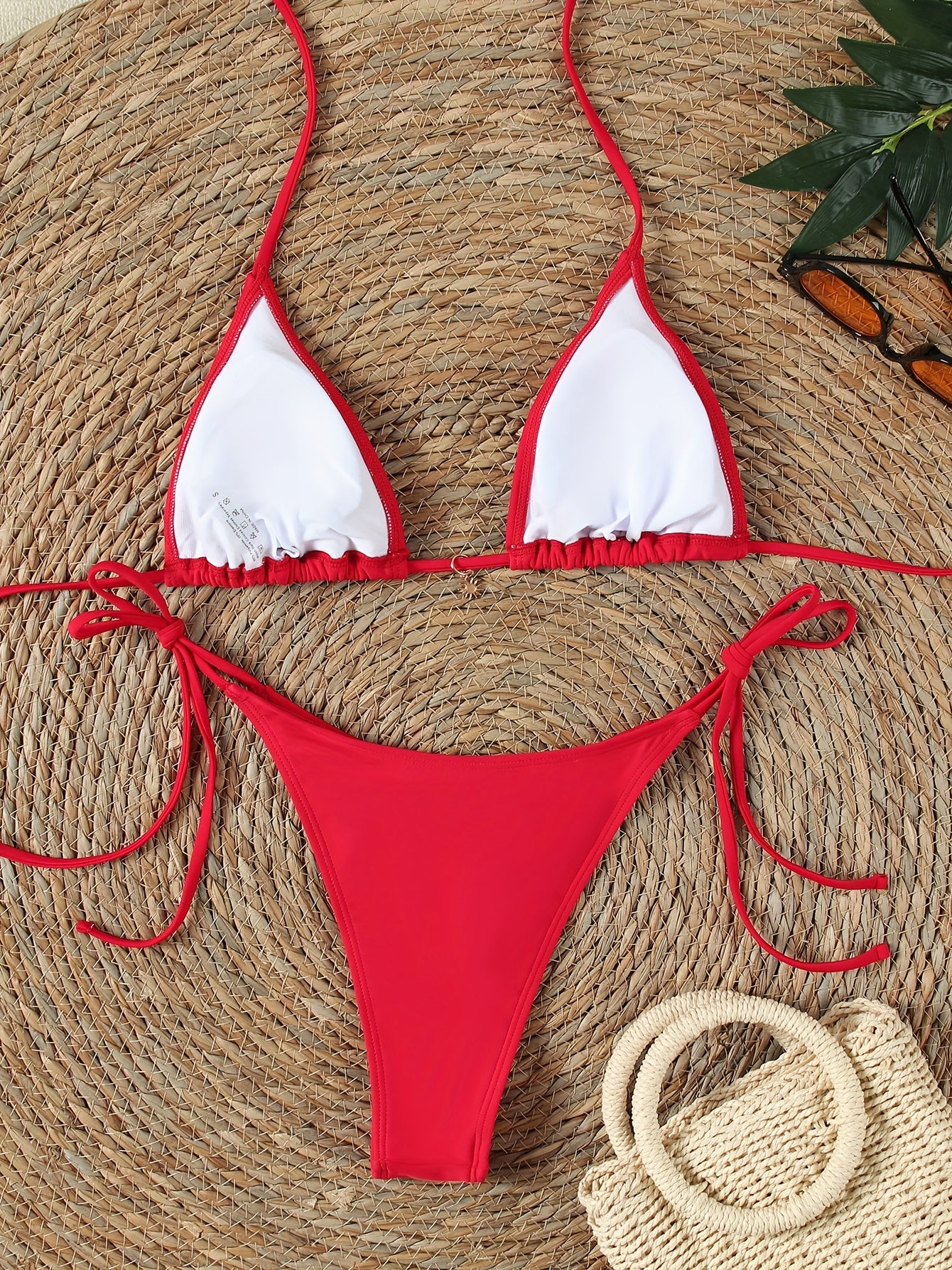 New Solid Color Strap Swimsuit Backless Swimsuit