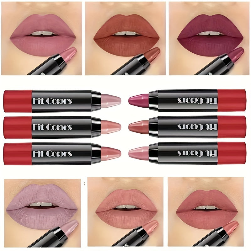 6 Pieces, Crayon Lipstick, Matte Lipstick