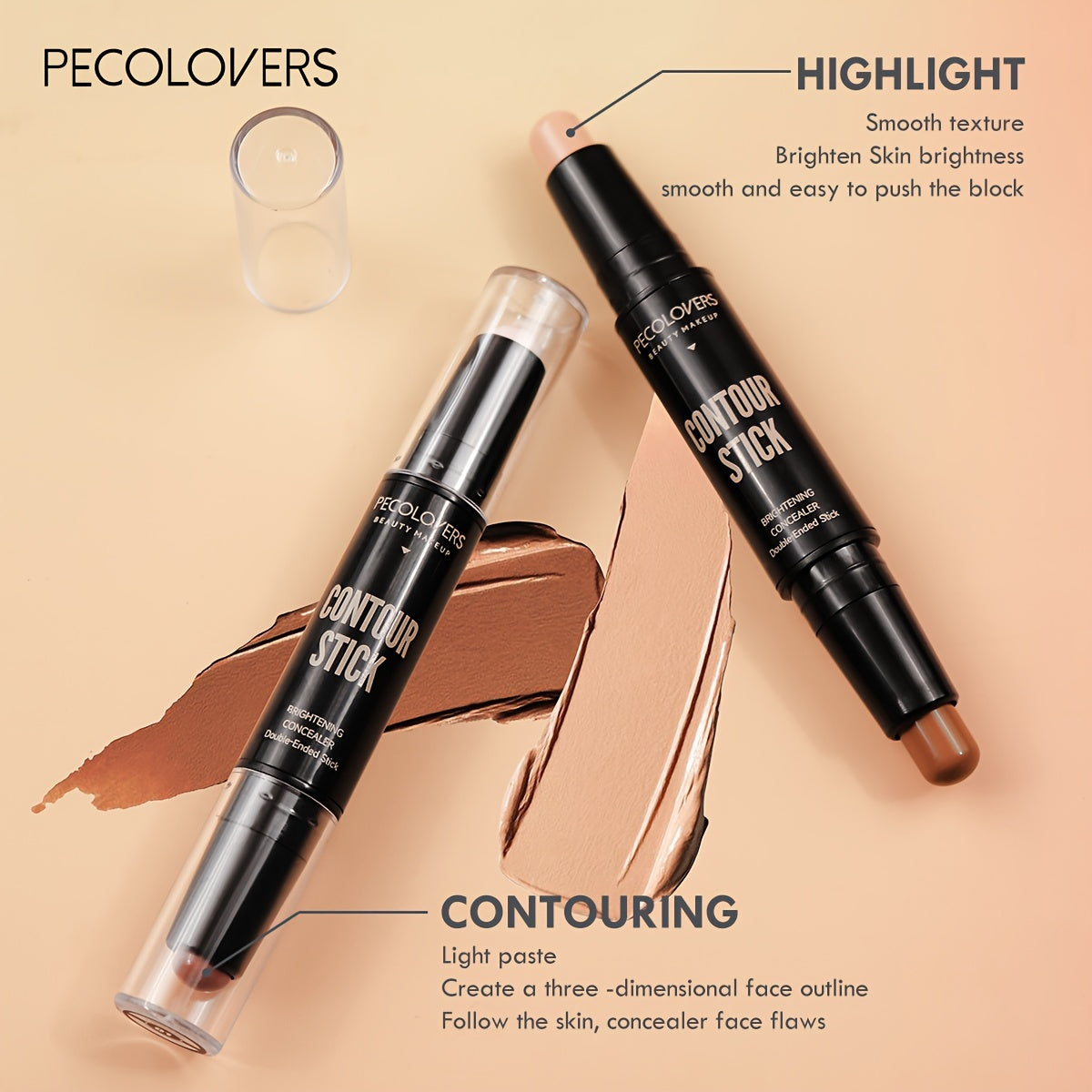 PECOLOVERS Contour Stick - Long-Lasting, Waterproof