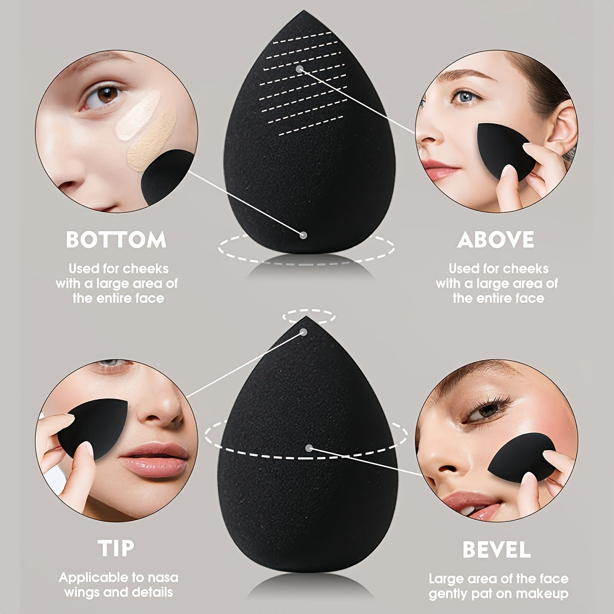 Versatile Makeup Sponge Set - 12pcs Kit for Flawless Foundation Application